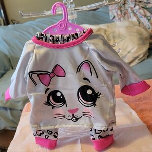Cute Cat Face Baby Doll Outfit with Pink Accents